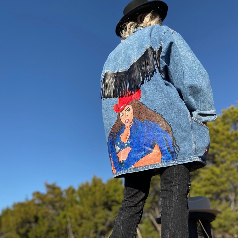 hand painted LIZZO jacket 1 of a kind XL